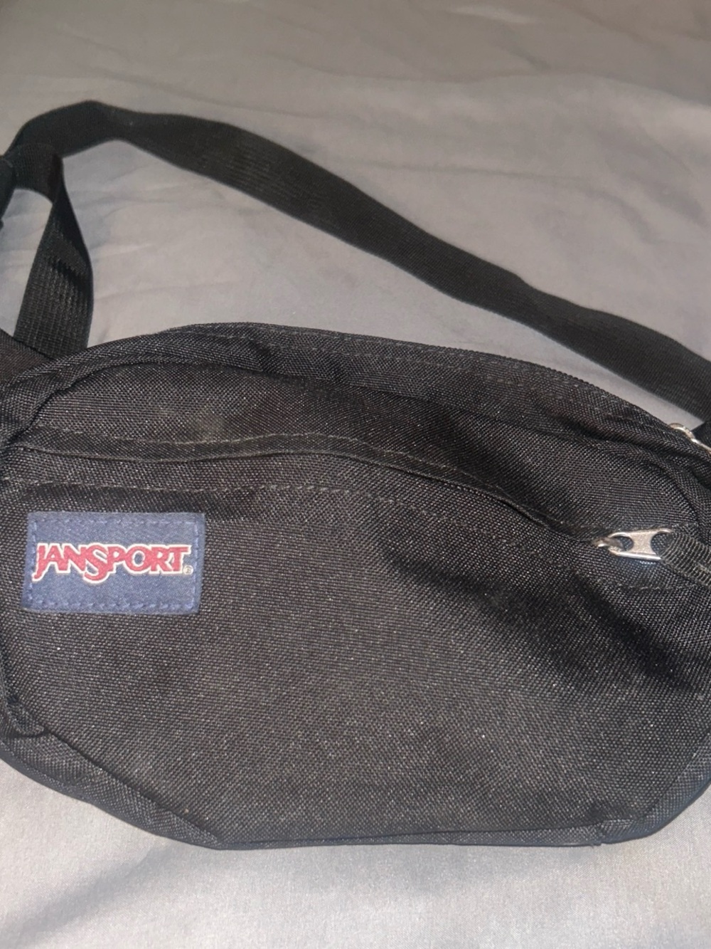 Jansport Black Waist Bag with Red Logo